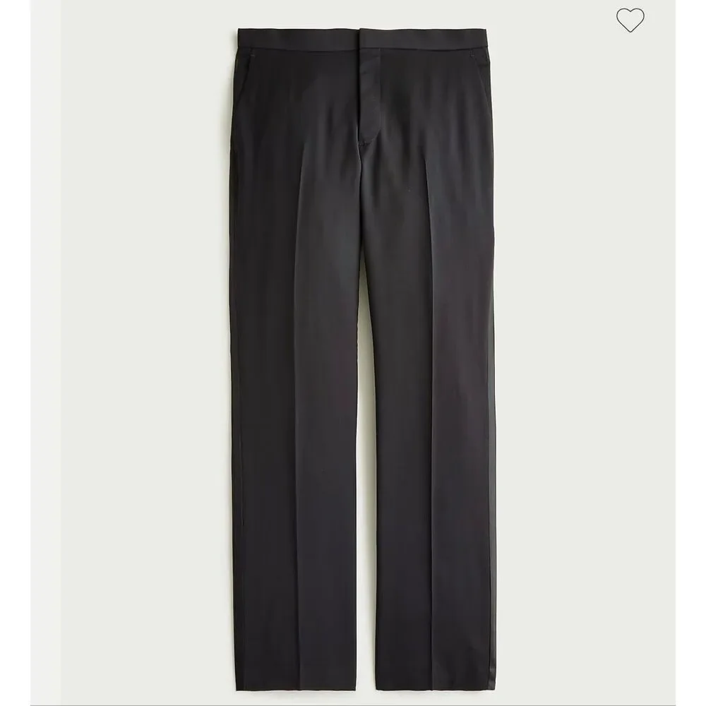 J. Crew Crosby Classic-fit tuxedo pant in Italian wool Black NWT 33/32